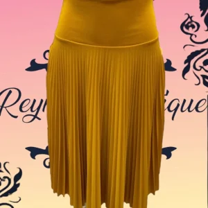 Falda amarillo plizado disco completo B